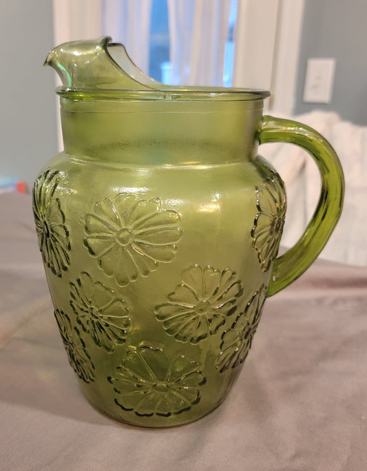 Seller #18 Green Decorative Glass Pitcher 1 of 3