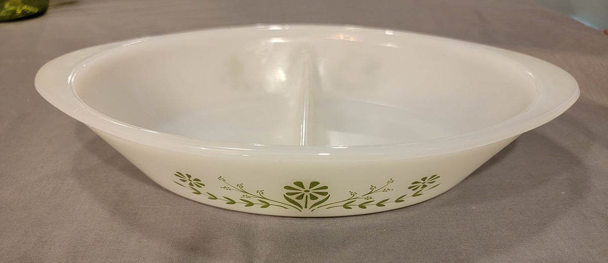 Seller #18 Glassbake Divided Glass Dish