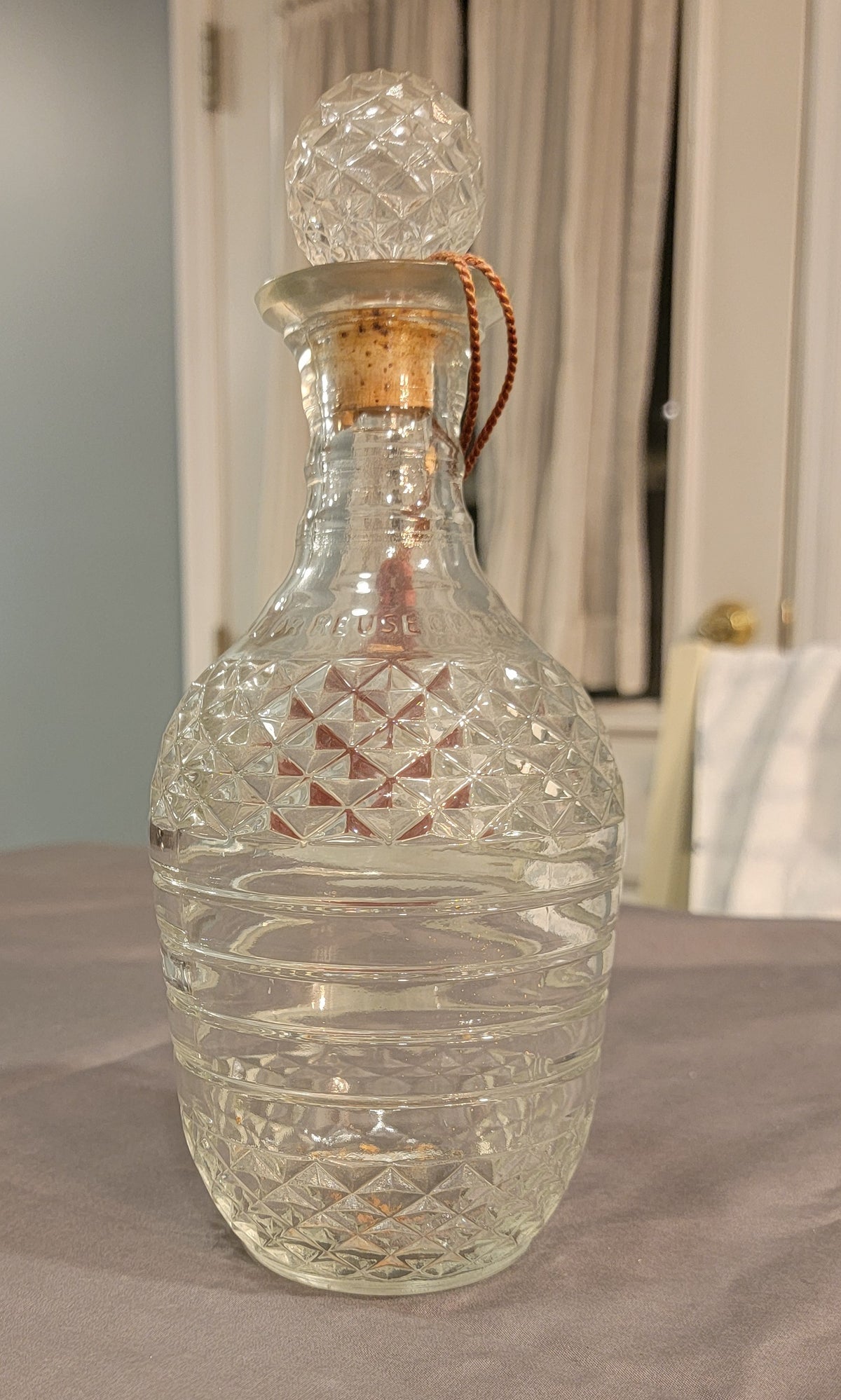 Seller #18 Diamond Cut Glass Decanter