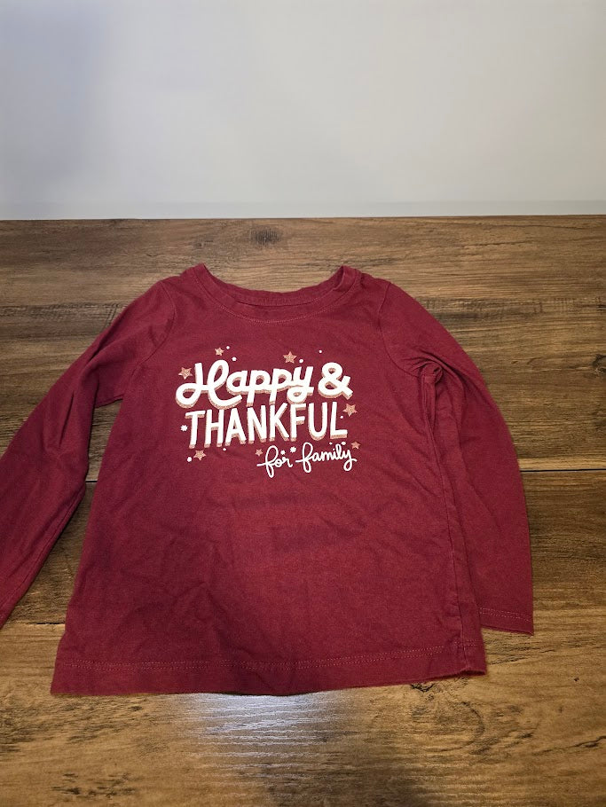 #131 Cat & Jack Thanksgiving long sleeve shirt sz 4T