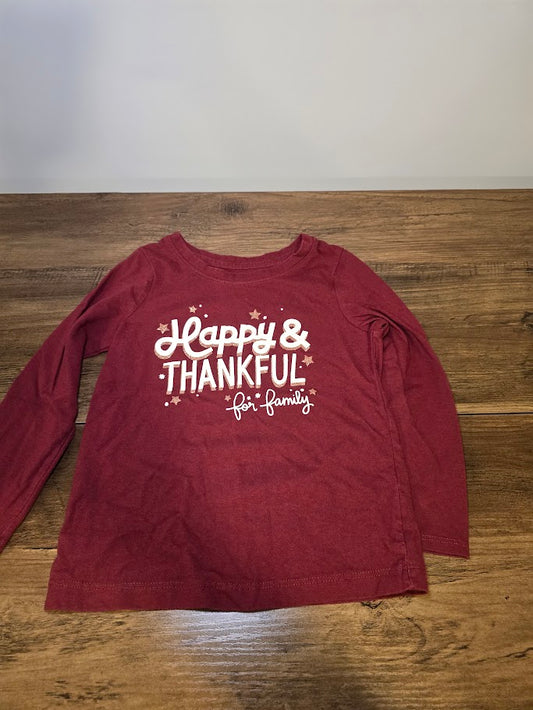 #131 Cat & Jack Thanksgiving long sleeve shirt sz 4T