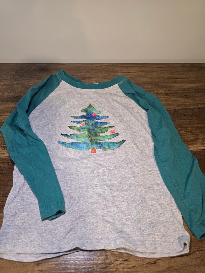 #131 MIllie & Maxx Holiday tree long sleeve shirt sz 4