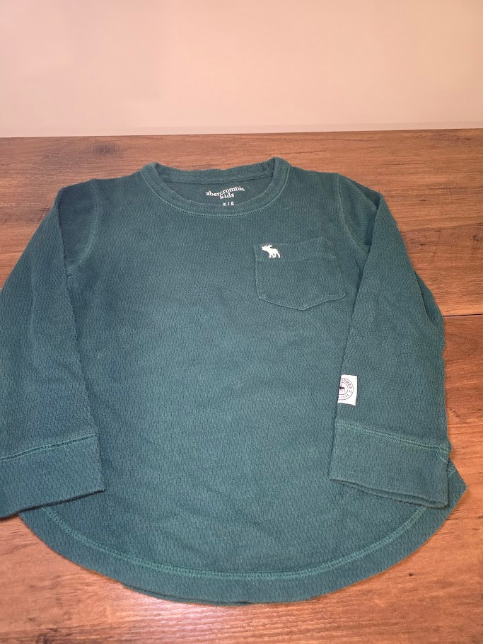 #131 abercrombie kids green thermal shirt sz 4 - 5