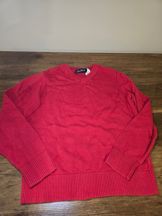 #131 Boys Children's Place red v-neck sweater sz 5 - 6