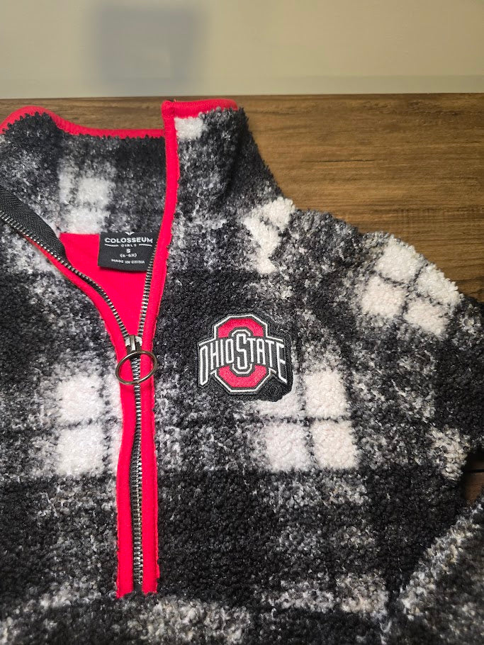 #131 Girls Ohio State fleece 1/4 zip sz 6