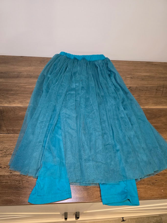 #131 Sunshine swing girls teal pants with long tulle skirt sz 5