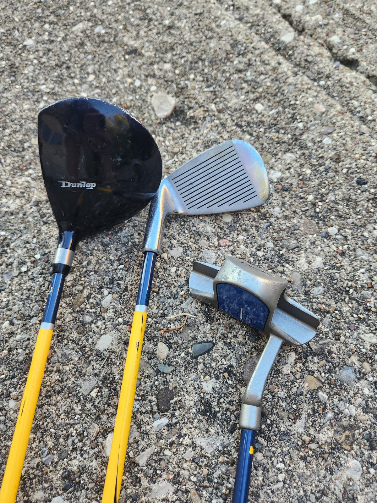 #167 Dunlop Loco Crazy Long Jr Kids Ages 5-7 Set Of 3 Golf Clubs