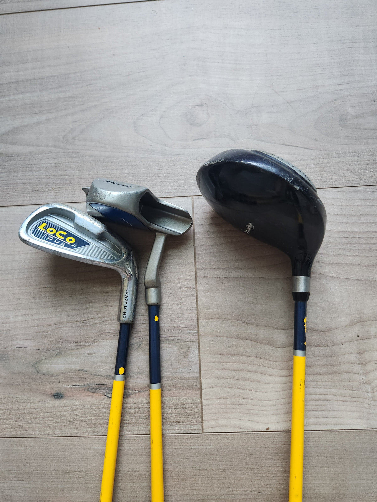 #167 Dunlop Loco Crazy Long Jr Kids Ages 5-7 Set Of 3 Golf Clubs