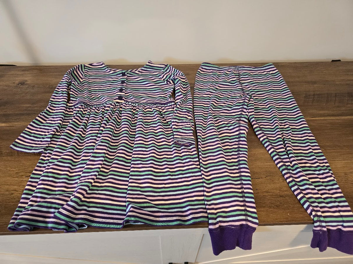 #131 Hanna Andersson striped dress/tunic and matching pants sz 120 (6 - 7)