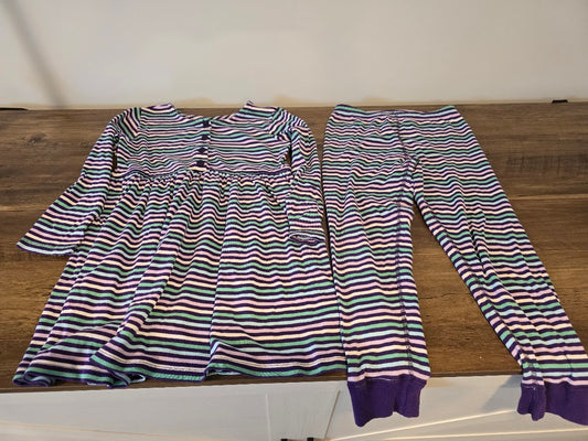 #131 Hanna Andersson striped dress/tunic and matching pants sz 120 (6 - 7)