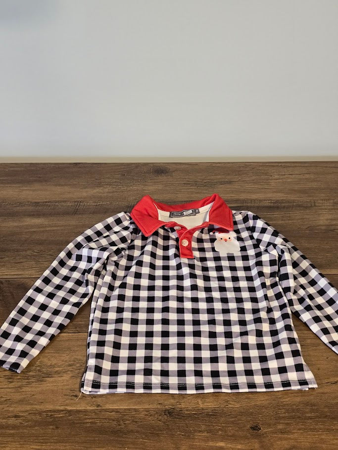 #131 MIllie & Maxx boys santa collared shirt sz 3