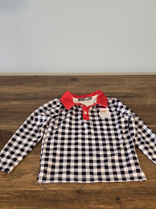 #131 MIllie & Maxx boys santa collared shirt sz 3