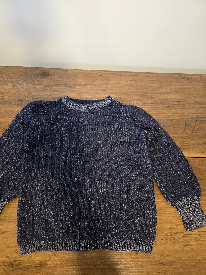 #131 Gap Kids Navy and silver sparkly sweater sz XS (4 - 5)