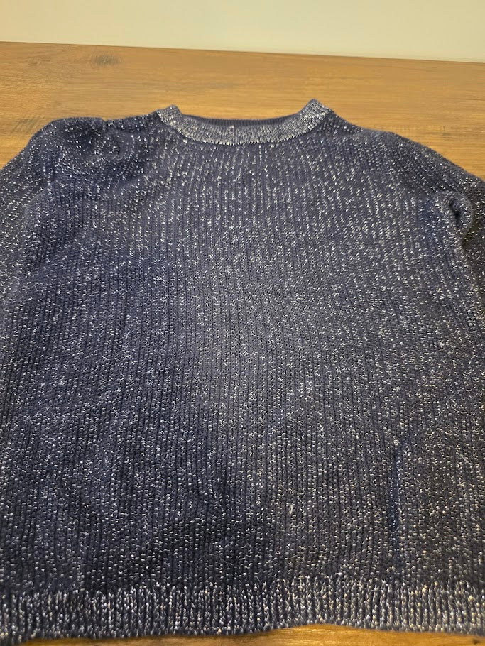 #131 Gap Kids Navy and silver sparkly sweater sz XS (4 - 5)