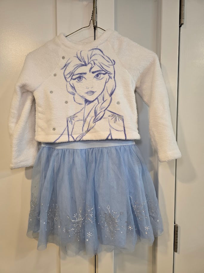 #131 Elsa girls sweatshirt dress sz 6