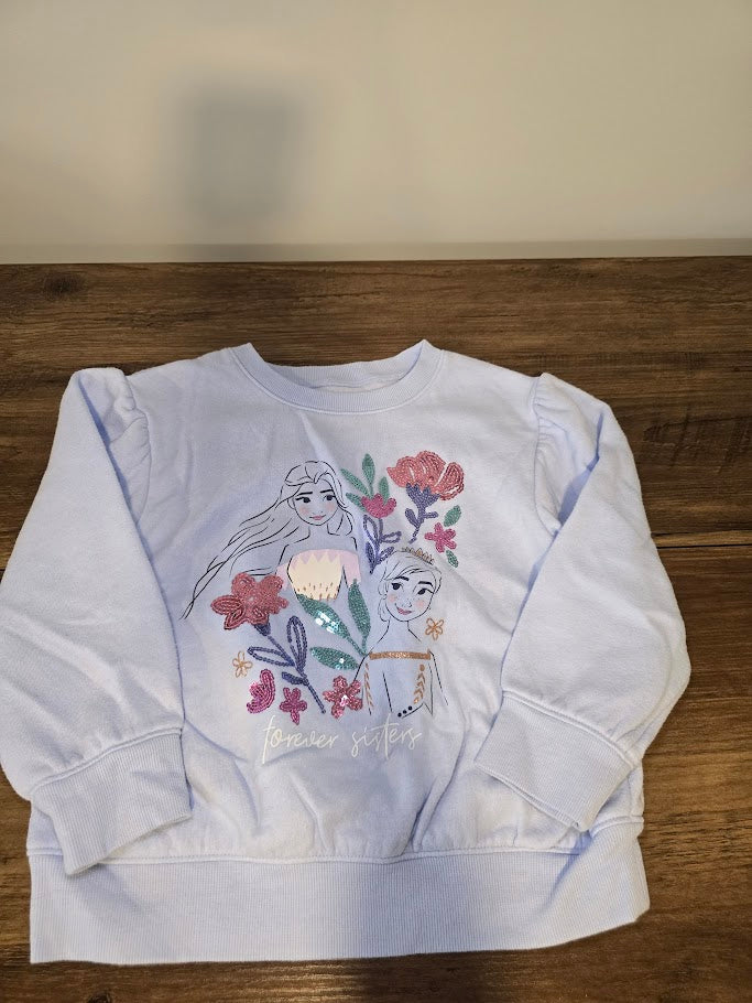 #131 Girls light blue Frozen sweatshirt sz 6