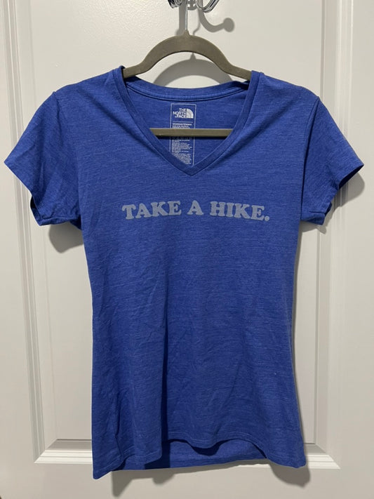 Seller #76 - The North Face Take a Hike V-neck T-shirt in Blue, Size Small Slim Fit, Outdoor