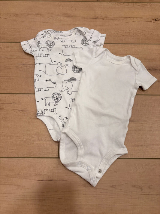 #37 6M Carter's Short Sleeve Onesies Bundle White