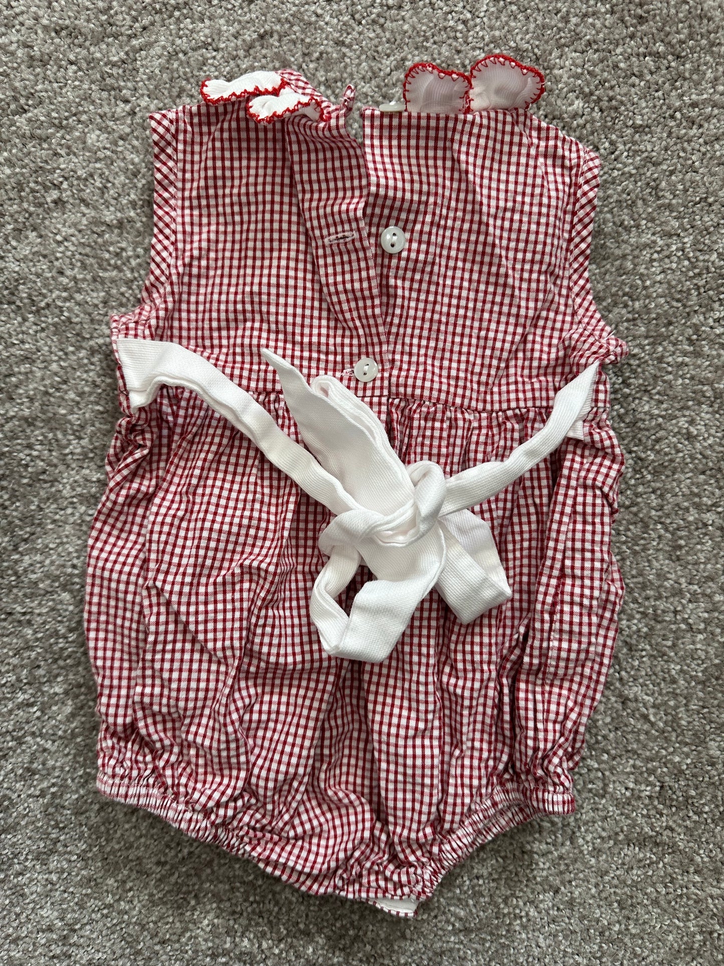 Monday's Child | short romper | girls | red | 0-3 months | PPU Anderson