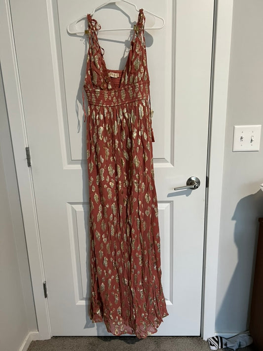 Seller #76 - Altar'd State Maxi Dress Peach/Gold - NWT - Size Small