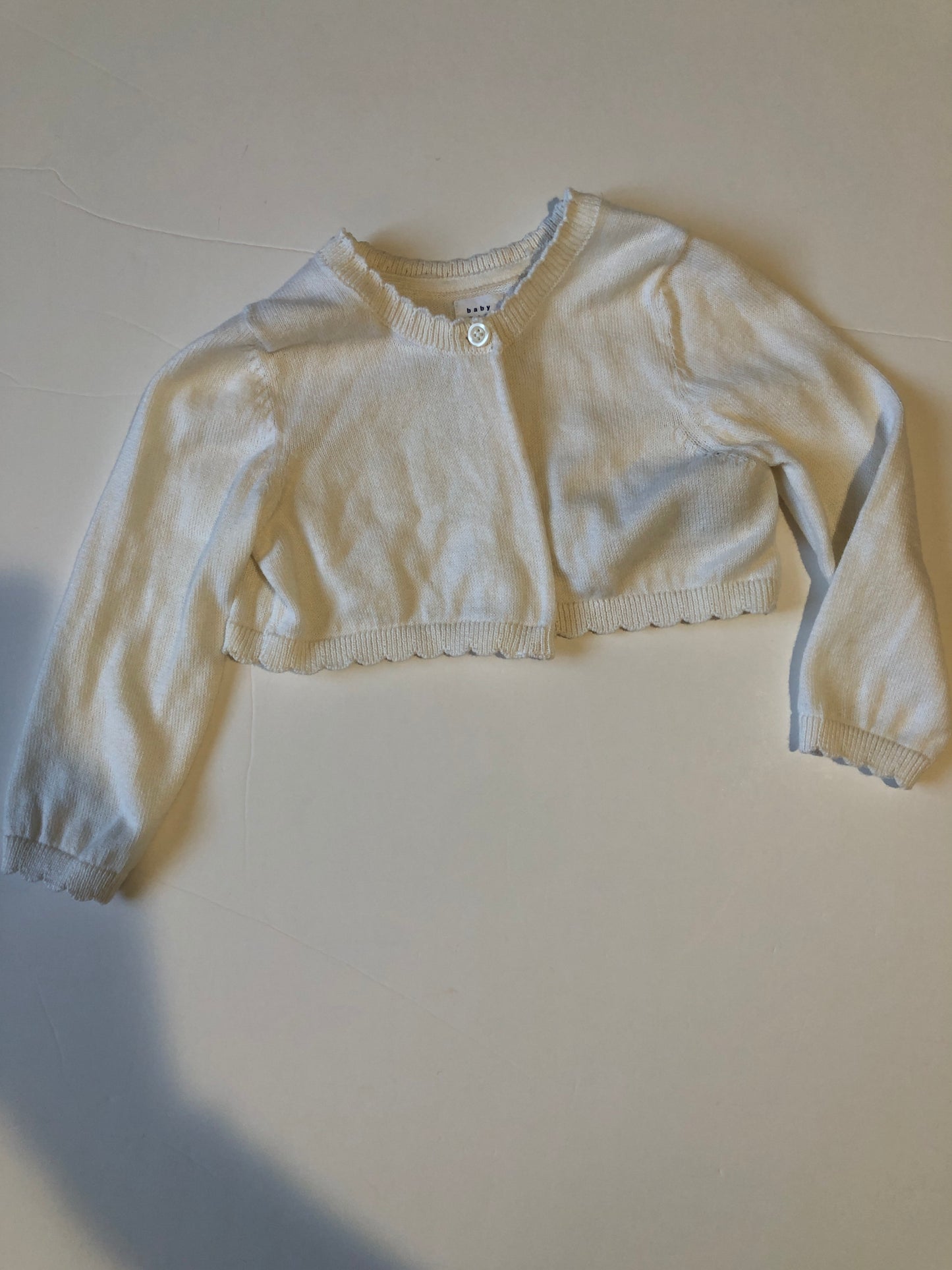 12 -18 month girls white dress cardigan