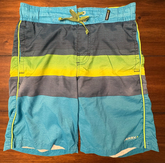 Seller #210 Gerry Boys Size 10/12 Blue & Green Swim Trunks