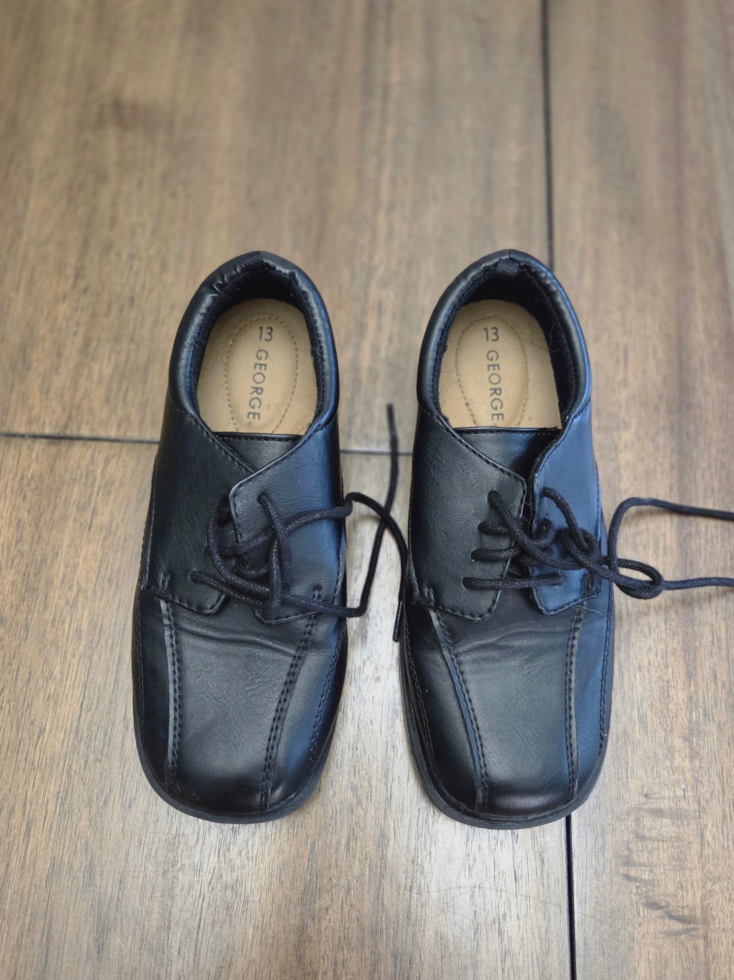 Seller #184 Boys black george dress shoes size 13