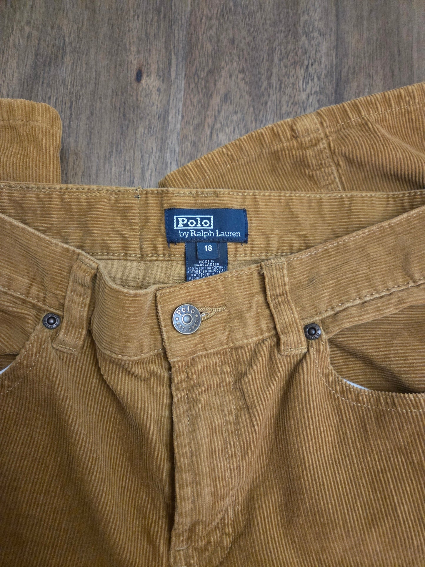 REDUCED Seller 184 Boys Polo tan corduroy pants size 18