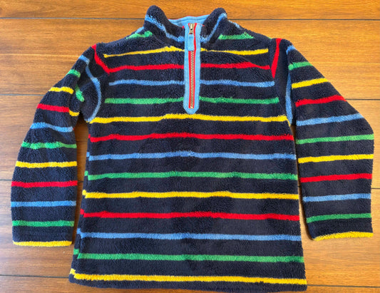 Seller #210 Hanna Andersson Boys Size 8 (130) Navy with Bright Stripes Fleece Three Quarter Zip Pullover