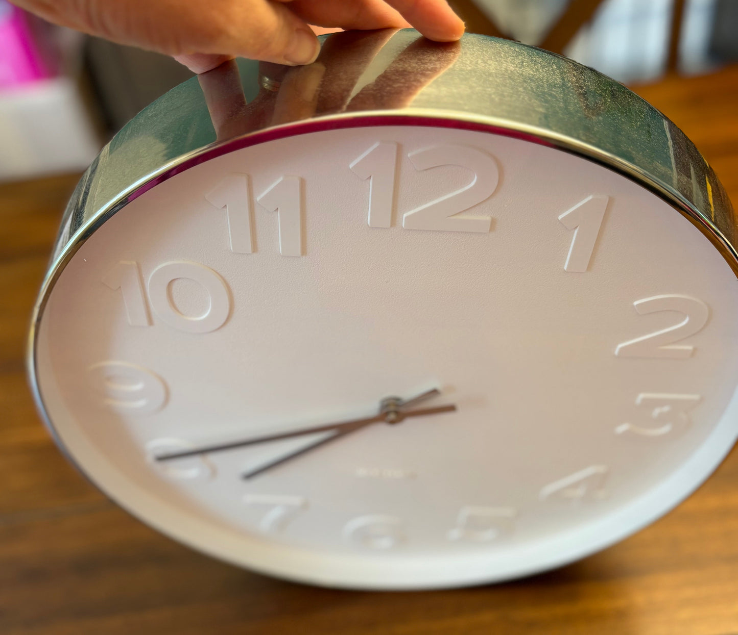 Seller #210 Karlsson White & Chrome Dutch Brand Wall Clock