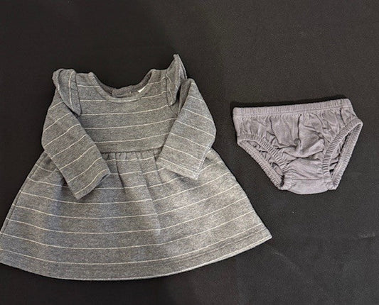 Seller #141 Gray Gold Sweatshirt Dress with Bloomers VGUC size Newborn (2 of 2 available) SR