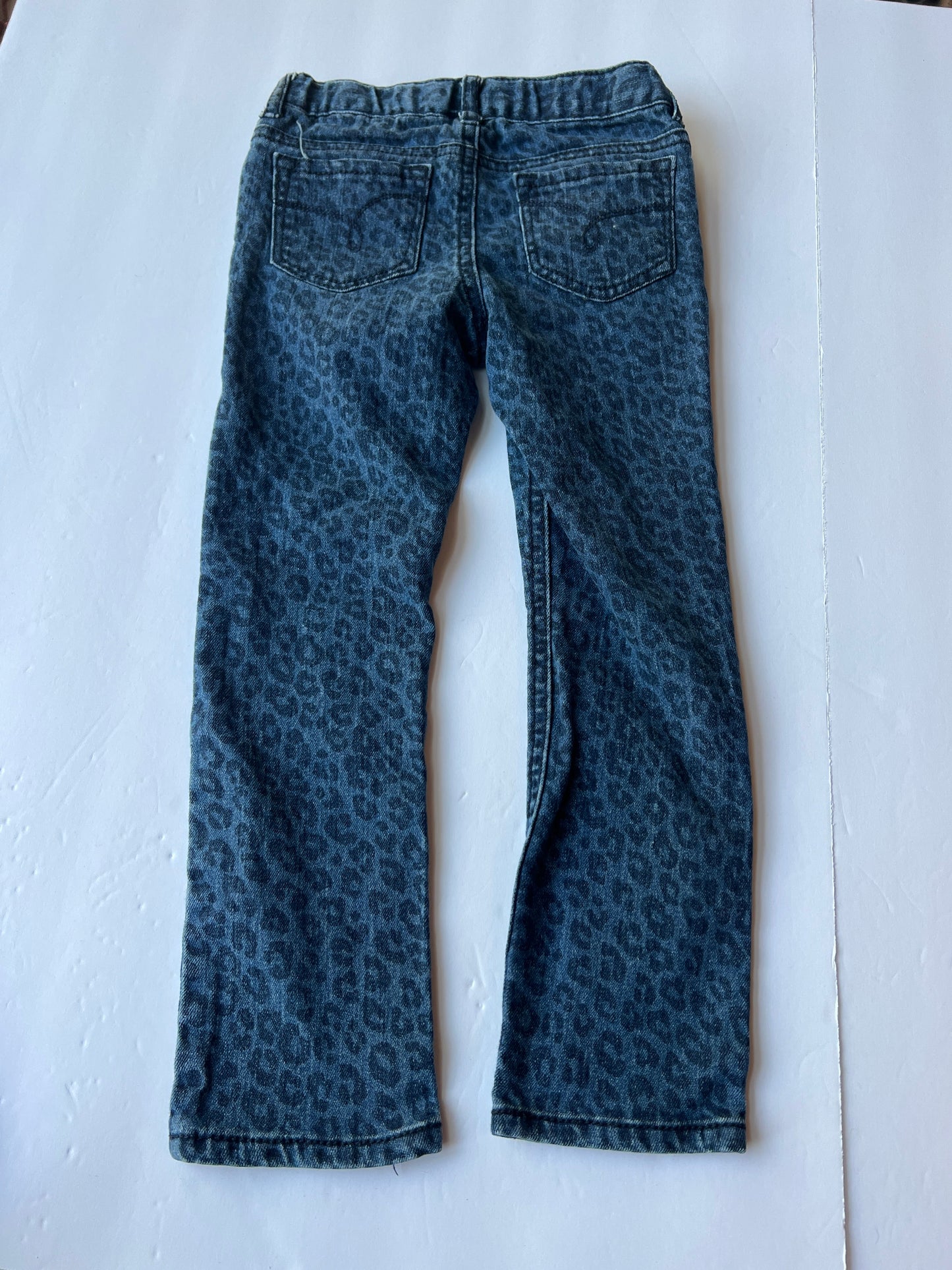 #180 Girls 4 Set of Pants - Leopard Jeans and Jean