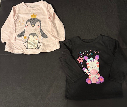 Seller #141 Set of 2 Graphic Ts GUC size 3-6M (2 of 2 available) SR