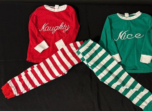 REDUCED #141 Twins Naughty Nice PJs GUC size 12M (80) SR