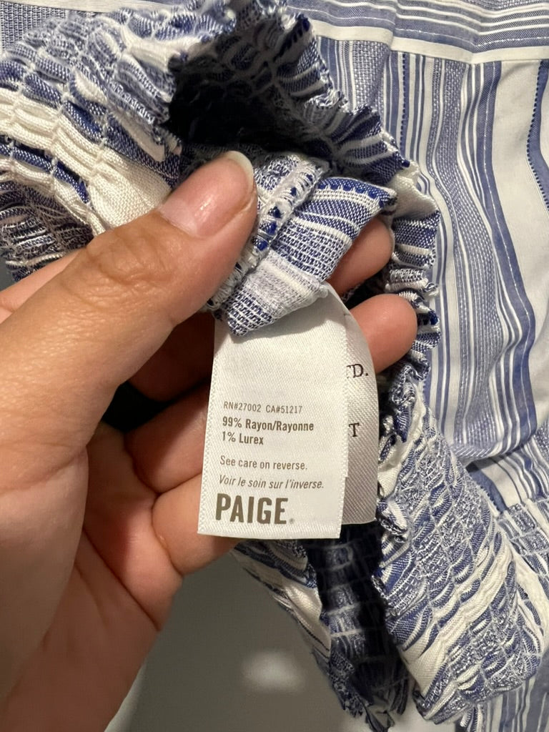 Seller #76 - PAIGE Women's Naja Top - Ivory/Ultramarine - Size XS - NWT