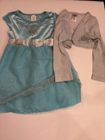 #86A girls frozen dress and sweater, 2T