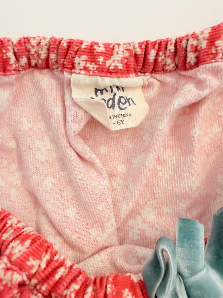 (#25) mini boden | VGUC | 5-6y | red floral long skirt | 45227