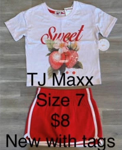 Girls NWT Top & Skirt Set Size 7