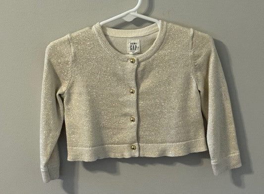 REDUCED #141 GAP Gold Sparkle Sweater VGUC size 12-18M SR