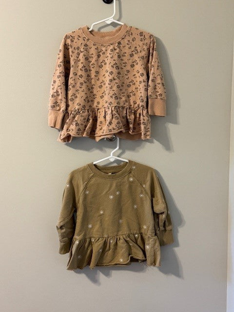 REDUCED #141 Rylee + Cru Sweatshirt set of 2 VGUC 12-18M SR