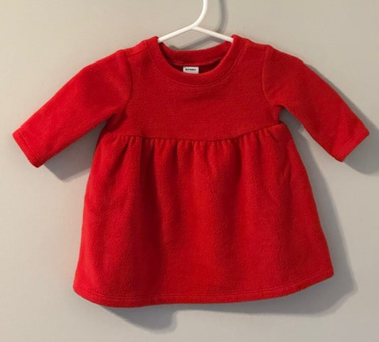 Seller #141 Old Navy Red Fleece Sweatshirt Dress VGUC 0-3M (1 of 2 available) SR