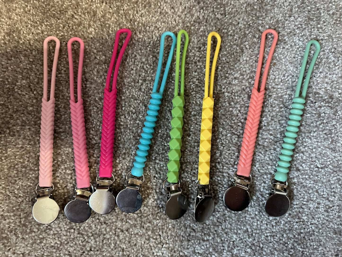 multi-color pacifier clips