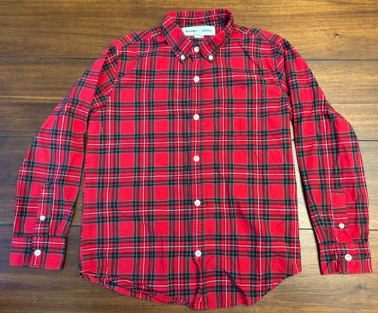 Seller #210 Old Navy Boys Size 10-12 (L) Red Plaid Long Sleeve Button Down Dress Shirt
