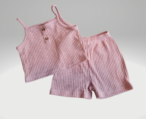 Girls Pink Shein Short Set Size 120 5T