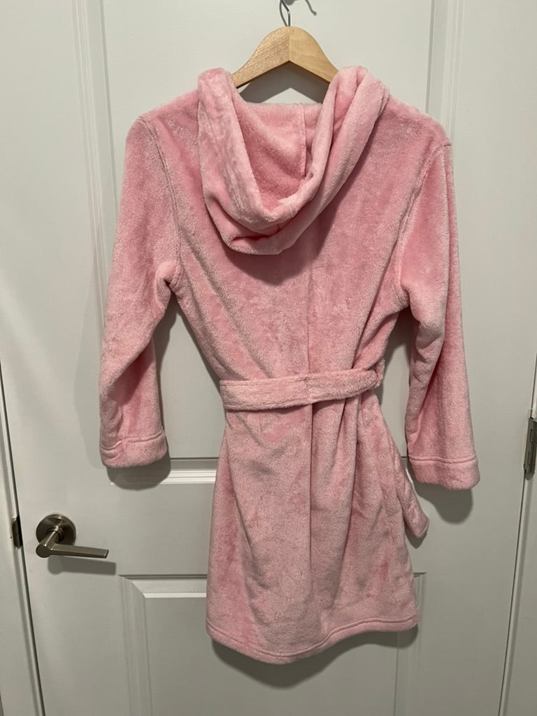 Seller #76 - Lands End Kids Plush Robe Hooded Size Medium (10-12) Pink Bedtime