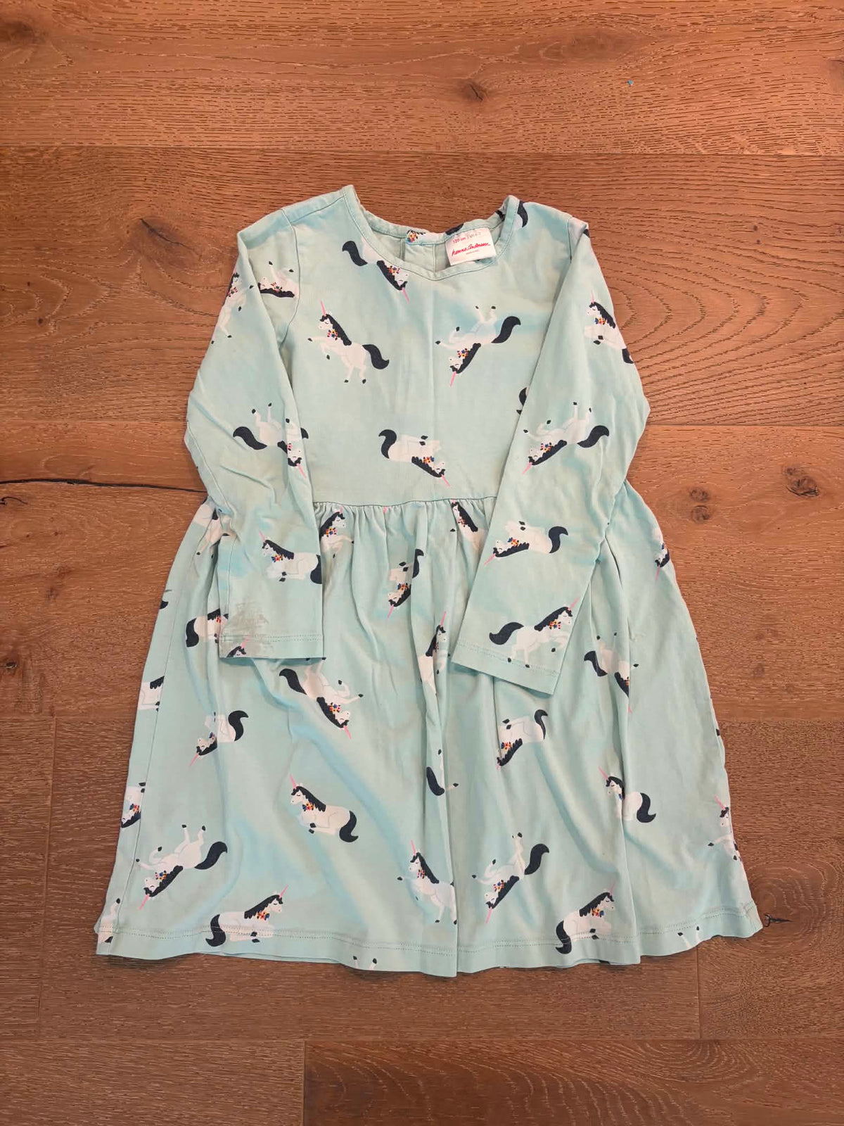 Seller #193 Hanna Andersson Girls Size 6/7 Unicorn Long-Sleeved Dress with Buttons on Back