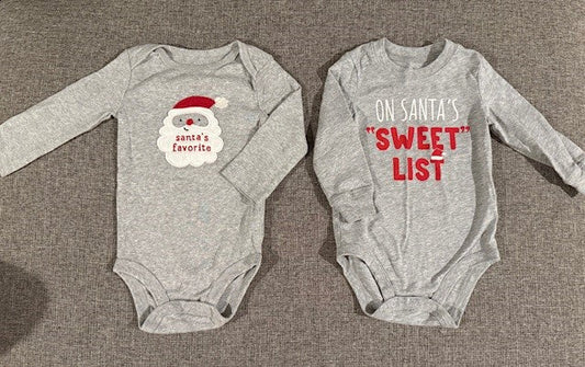 Seller #79 | Carters Christmas Long Sleeve Onesies (2) | Baby 9mo REDUCED