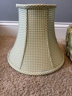 Reduced Seller #62 Pottery Barn Kids green gingham lamp shade and diaper caddy GUC