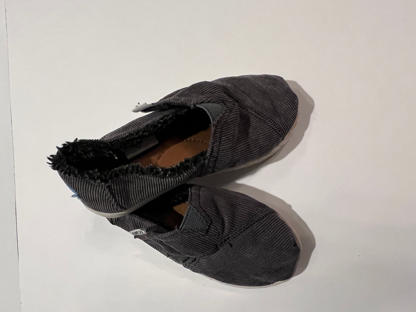 Girls Shoe 9 Gray Corduroy Toms Loafers