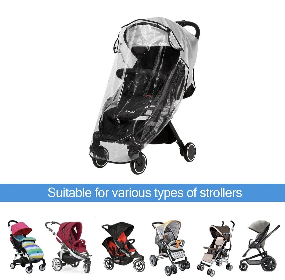 Seller #126 Universal Clear Stroller Cover - New - REDUCED